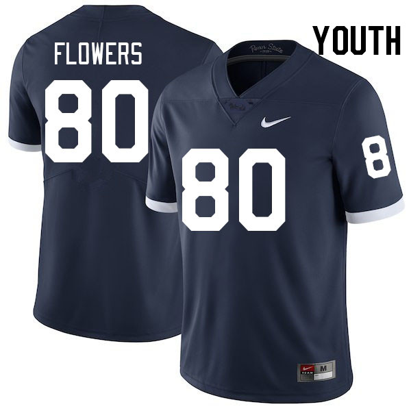 Youth #80 Mehki Flowers Penn State Nittany Lions College Football Jerseys Stitched-Retro